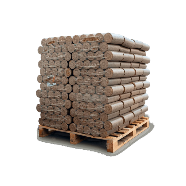Heizfuxx Nestro XL Rot Hartholzbriketts – 960 kg Palette (96 × 10 kg Gebinde) – Hochverdichtete Holzbriketts für Kamin & Ofen