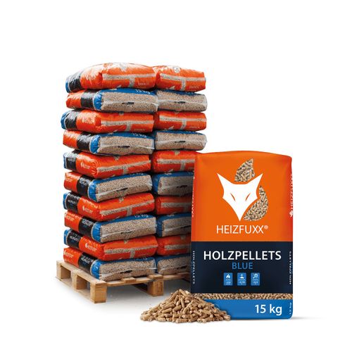 Heizfuxx Holzpellets Blue – Palette 300 kg (20 × 15 kg)