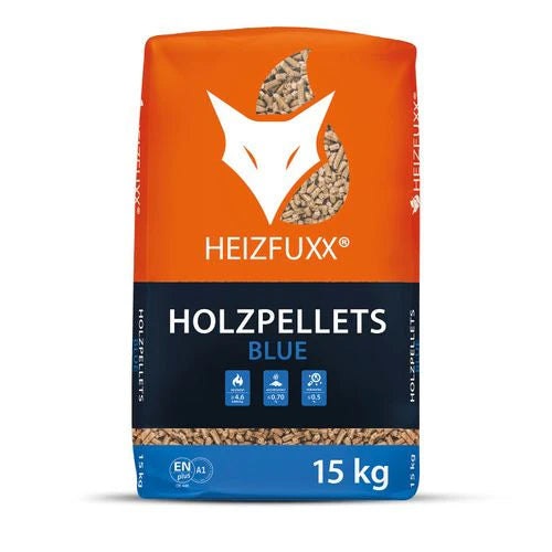 Heizfuxx Holzpellets Blue – Palette 300 kg (20 × 15 kg)